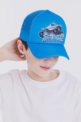 Monster Jam Megalodon One Size Mesh Adjustable Snapback Baseball Cap Blue OS Toddler
