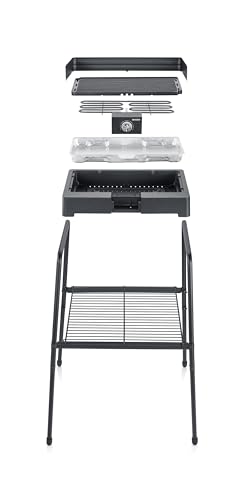 SEVERIN Standgrill mit Aluminium-Grillplatte und Standuntergestell mit Ablagerost, Elektrogrill mit schnellem Grill-Start, Balkon Grill ohne Verbrennungsgefahr, Schwarz, PG 8568 5