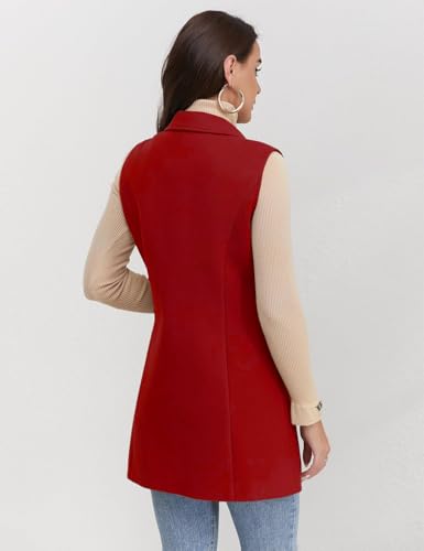 Image of IDEALSANXUN Plaid Vest for Women Fall Winter Sleeveless Blazer Jackets