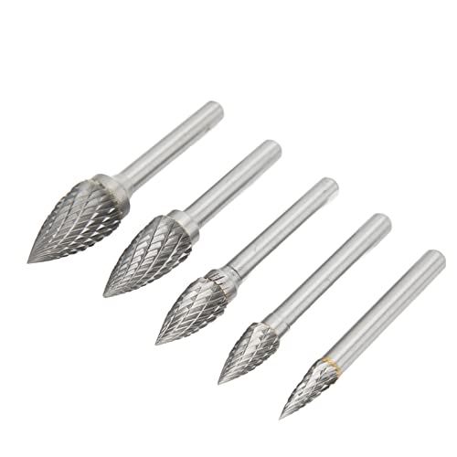 Set de 5 fresas rotativas de carburo doble corte miniatura 3