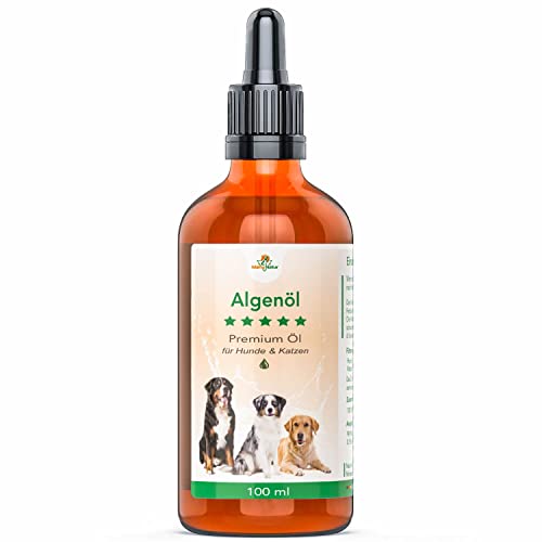 Mahu Natur 100 ml Algenöl Für Hunde - Vegane Und Nachhaltige Alternative Aus Mikropflanzen - Nachhaltige Glasflasche Mit Glaspipette