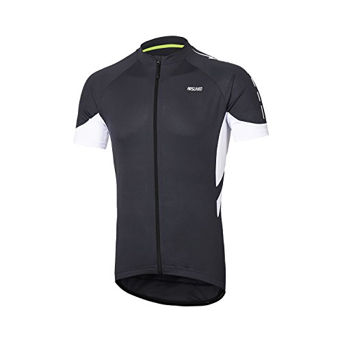 ARSUXEO Men's Short Sleeves Cycling Jersey Bicycle MTB Bike Shirt 636 Dark Gray Size XL