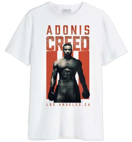 cotton division Creed "Adonis Creed Grunge MECREDTS018 T-shirt för herr, vit, storlek 3XL, Vitt och blått, 3XL