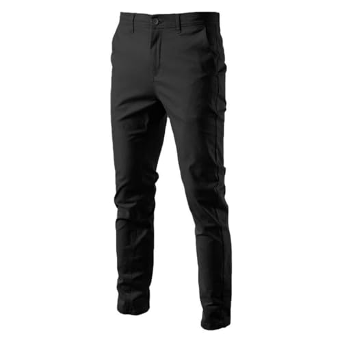 Men’s Casual Cotton Trousers Solid Color Slim Fit New Spring Autumn Classic Business Pants
