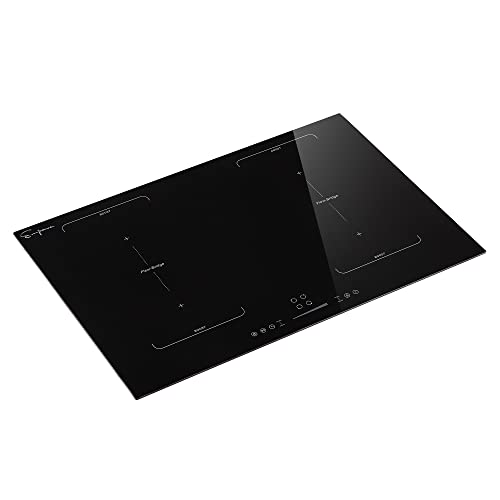 Image of Empava 30-Inch Electric Induction Cooktop 6 Booster Burners Stove Top 7200W Including 2 Flexi Zone in Black Vitro Ceramic Glass, 30 Inch Bridge
