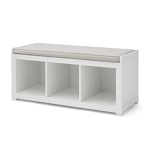 The Better Homes and Gardens 3 Cube Storage Bench (White) (White)