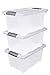 Produktbild Kunststoff Stapelbox mit Deckel 30 x 20 cm - 3er Set/jeweils 7 Liter - Aufbewahrungsbox mit Griff - Spielzeugkiste Lagerbox Multibox Allzweckbox Storage Box Universal Kiste