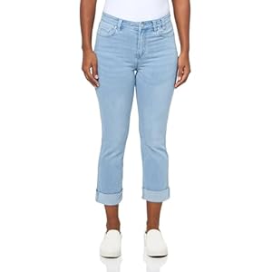 NIC+ZOE Women’s 24″ Mid Rise Straight Roll Cuff Jeans