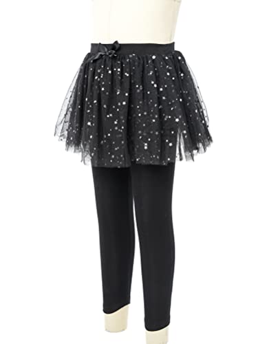 Aislor Little Girls Skirt Leggings Kids Footless Tights Pants with Ruffle Twinkle Star Tutu Skirt Culotte Divided Skirt4