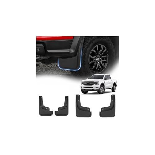 Image of Autorder Mud Flaps Splash Guards for 2024 2025 2026 Ford Ranger Accessories Mudflap Fender Flares Front and Rear Mud Guard Set 4PCS