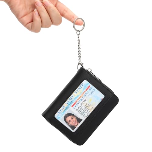Image of GAEKEAO Wallet Women RFID Blocking Leather Credit Card Holder Compact Small Womens Wallet with ID Window Zipper Coin Pocket