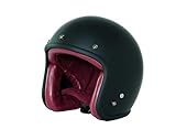 CRG Motorcycle Open Face Fiberglass Leather Helmet (XS, Matte Black)