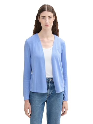 TOM TAILOR Damen Basic T-Shirt Cardigan, Calm Blue, M – Ansicht 1