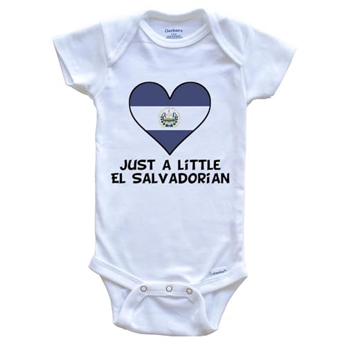 Image of Really Awesome Shirts Just A Little Salvadorian Baby Bodysuit - Cute El Salvador Flag