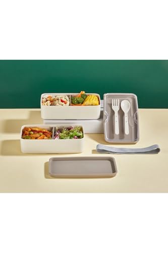 2 katlı mikrodalga uyumlu yemek saklama kabı, beslenme kutusu
