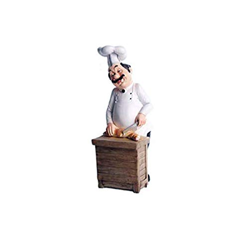Estatua Decorativa Chef Cortando Pan Resina 3D miniatura 1