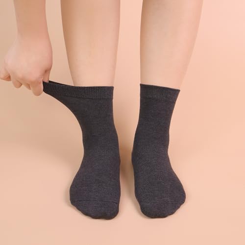 Image of Womens Viscose Bamboo Crew Socks Thin Casual Ultra Soft Colorful Above Ankle Socks Breathable Comfortable 3 /6 Pairs