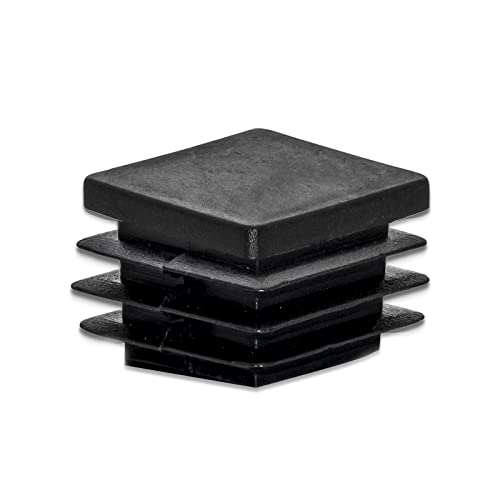 Image of Flyshop 30 x 30 mm, 1.18 inch x 1.18 inch Black Plastic Hole Plugs Square Tubing End Caps Tube Inserts Durable Furniture Glide for Chair Table Stool Leg 8 Pack