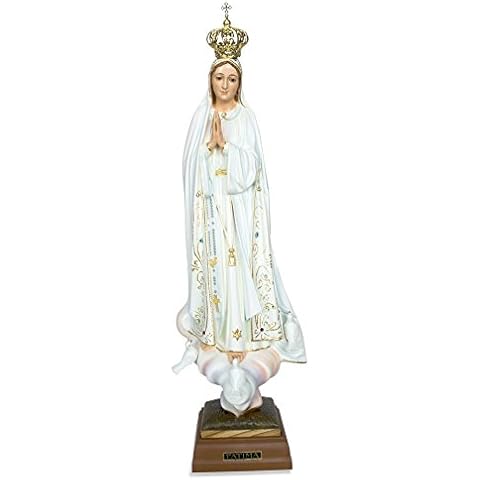 Toccare Hand Painted Our Lady of Fatima Statue - Made in Fatima (17.5", Glass Eyes) Cover
