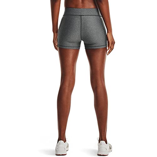Under Armour Women's HeatGear Armour Mid Rise Shorty , Charcoal Light Heather (019)/Black , Small4