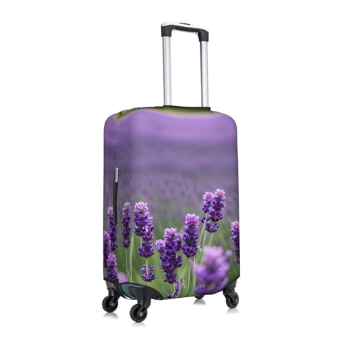Purple Lavender Colored Flowers Print Luggage Suitcase Cover Protector Luggage Washable Covers With Concealed Zipper3