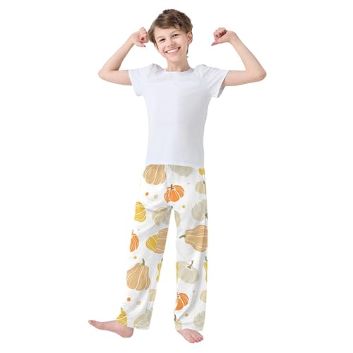 Boys' Pants Autumn Colorful Pumpkin Long Bottoms Jogger Pants Elastic Waist Trousers with Pockets S-XL2