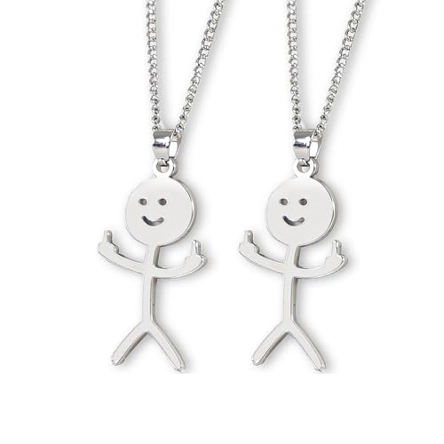 YUGUOLAN 2 Stücke Lustige Sachen, Freundschaft Ketten, Matching Necklace, Smiley Kette, Lustige Graffiti-Halskette, Silberne Smiley Finger Halskette, Für Einen Guten Freund YUGUOLAN 2 Stücke Lustige Sachen, Freundschaft Ketten, Matching Necklace, Smiley Kette, Lustige Graffiti-Halskette, Silberne Smiley Finger Halskette, Für Einen Guten Freund