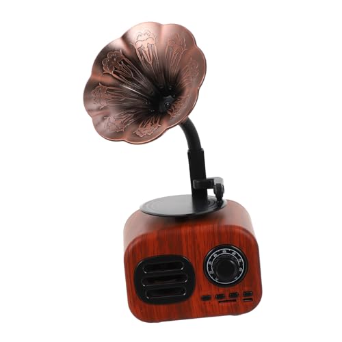 SEWACC Enceinte sans Fil Rétro avec Motif Grain De Bois Boîte à Musique Portable sans Fil Haut-parleurs Large Bande pour Fréquences Hautes Moyennes Basses