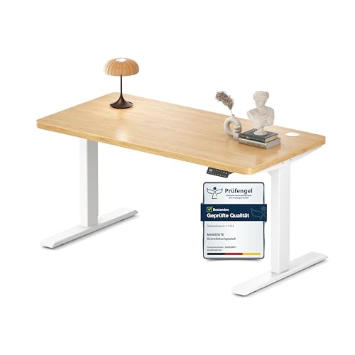 MAIDeSITe Höhenverstellbarer Schreibtisch (140x70cm), Höhenverstellbar Stehtisch Elektrisch, Energieeffizient‌ Flüsterleiser Dualmotor Traglast 160kg Mit Kollisionsschutz Funktion - S2 Pro 1