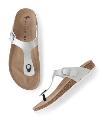 Image of HF JOURNEY Nivera 2.0 Men's Cork Footbed Thong Sandal,Slip On Entry,(Size 41-46) BlackPU, Casual Lounging Slipper, EVA Sole, Flat Heel,Nivera 2.0 - Black (41)