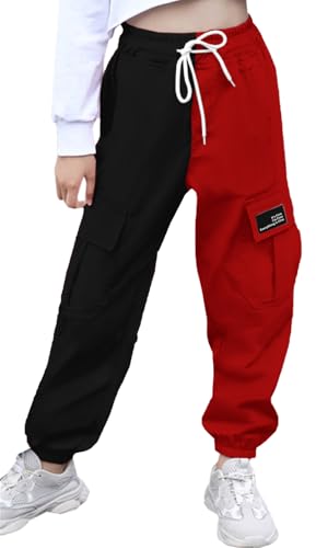 Image of Cromoncent Girls&Womens Cargo Pants Elastic Waist Lightweight Outdoor Jogger Pants, 6 Years - XX-Large