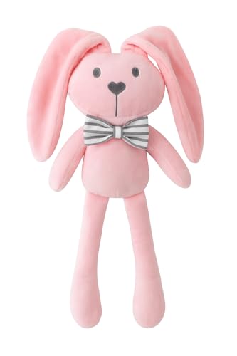 Baby Security Blanket Lovey with Long Legs - Soft Plush Snuggle - Baby Comfort Object - Newborn Essential (Pink)