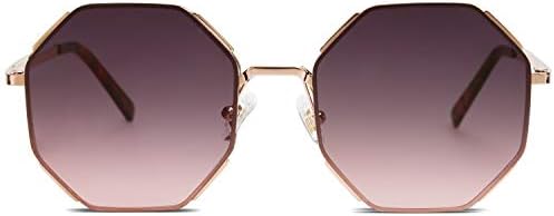SOJOS Sun shades for Girls Males Traditional Retro Polygon Shades UV400 SJ1128