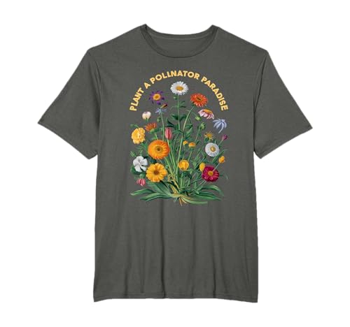 Pollinator Garden Design Wildlife Flowers Native Plants T-Shirt