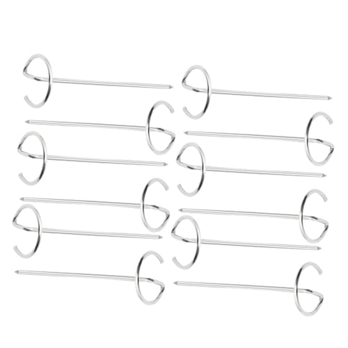 TOBBOMEY 12 piezas Brochetas de Barbacoa de Acero Inoxidable Pinchos Reutilizables para Freidora de Aire Soporte para Parrilla para Carne Pollo y Verduras Camping y Fiestas