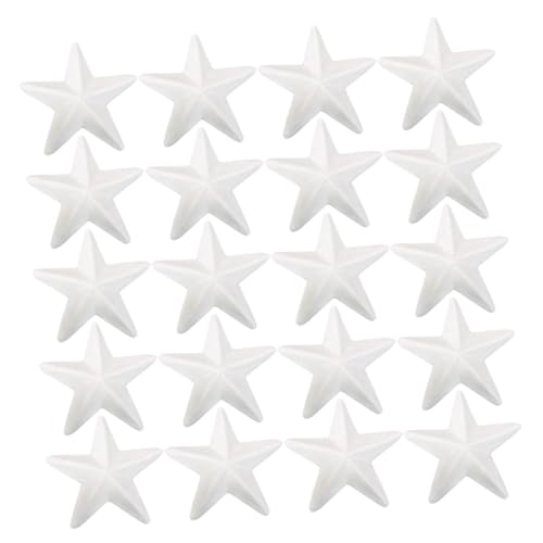 SHINEOFI Lot de 20 Étoiles en Mousse Blanc 1 Pouce pour Décorations De Noël DIY Fournitures De Bricolage Légères Faciles À Peindre Ornements pour Fête...