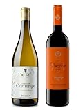 Vino Tinto Ribera del Duero "Biberius" + Vino Blanco Rueda "Verdejo" + 50% Dto Visita y Cata en Bodegas Comenge - Pack 2 Botellas en Caja Vino para Regalar