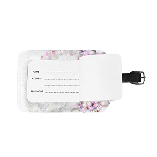 Etiqueta de bagagem de gato aquarela de couro PU bolsa viagem etiqueta bagagem conjunto de 2 peças
