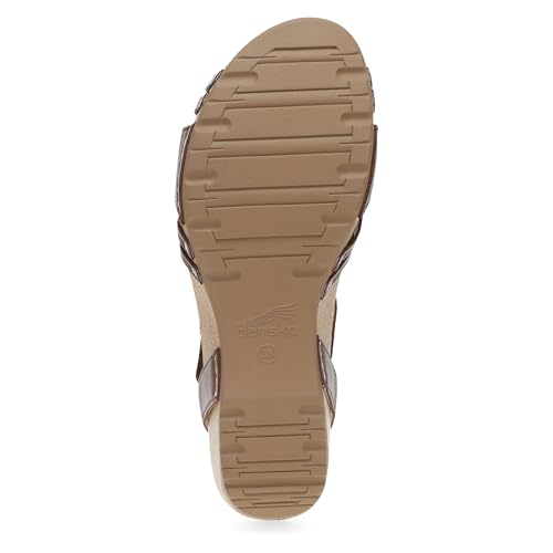 Image of Dansko Tia Fisherman Wedge Sandal for Women - Contoured Footbed for All-Day Comfort and Support - Adjustable Hook & Loop Straps with Buckle Detail