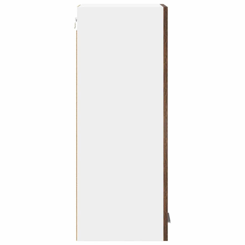Hängeschrank mit Tür in Geräucherte Eiche und Weiß, Holzwerkstoff, 30 x 31 x 80 cm, moderner Stauraum für Küche und Esszimmer, vielseitig als Vorratsschrank, Organizer