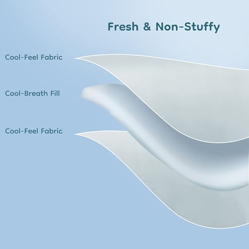 LaffyLo Cooling Comforter King Size 90x108 for Hot Sleepers & Night Sweats, Lightweight Cool Touch Blanket for Bed, Master Bedroom & Outdoor Camping, Travel, Light Blue — view 6