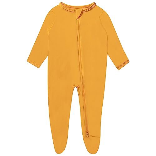 Image of Rayon Baby Footed Pajamas with Mitten Cuffs,Soft Long Sleeve Romper 0-18 Months