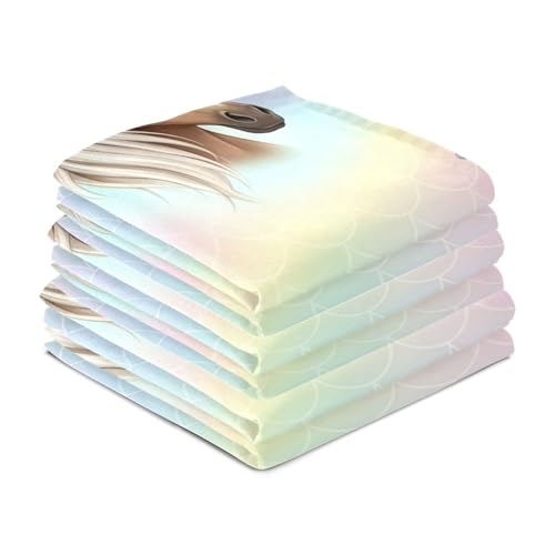Torchons de cuisine pastel absorbants motif cheval mignon