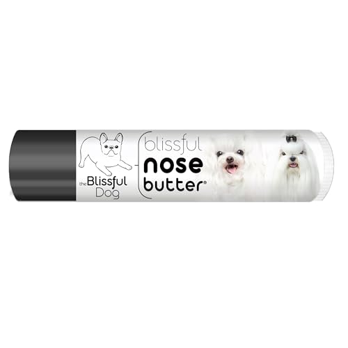 Image of The Blissful Dog Maltese Nose Butter for Dry, Cracked Skin, Lick-Safe Dog Nose Balm with Moisturizing Shea Butter, Almond, Olive, and Essential Oils, Pet Supplies, Uncented, 0.15 oz.