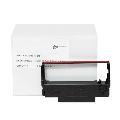 Pack 6 cintas de tinta compatibles ERC30/38 negro y rojo miniatura 1