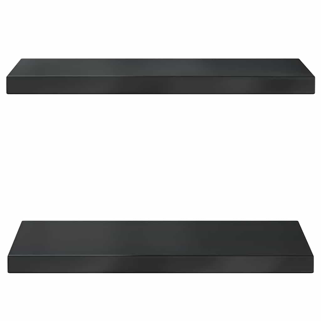 Estantes de pared 2 piezas 50 x 23,5 x 3 cm acero inoxidable negro, estante flotante baño dormitorio, resistente a la corrosión, diseño que ahorra espacio para libros, plantas y decoración