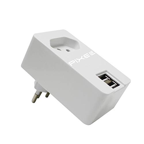 Fonte USB com duas portas e tomada - Pixel TI - A062USB