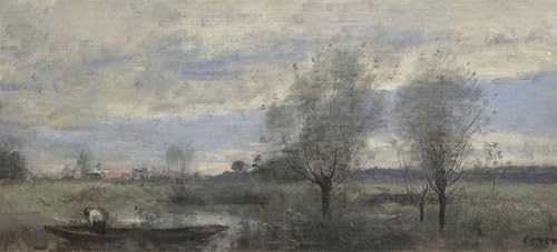 Imagen de lienzo de Jean Baptiste Camille Corot con acabados artísticos detallados