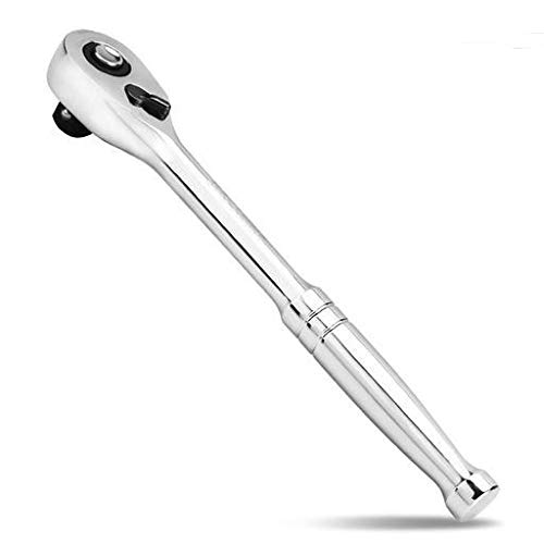 Edward Tools Quick Release Ratchet Handle 1/2” Drive - 10” Long - Heavy Duty Steel Construction - Quick release to Change Sockets - SAE/Metric