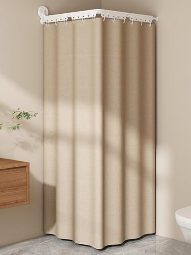 Barre de douche d'angle réglable ventouse étanche sans perçage pliable 95 cm